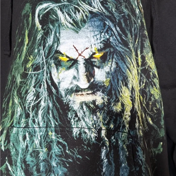 Men's Black Graphic Hoodie with Bold Design - Picture 2 of 7